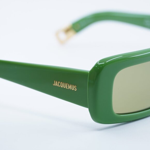 Jacquemus ROND CARRE JAC/11 C3 Sunglasses Green Rectangle Frame, Green Lenses - Picture 2 of 12